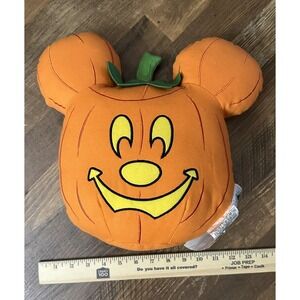 Disney Parks Halloween Pumpkin Mickey Mouse Pillow Plush 2022 MNSSHP Pixie Dust